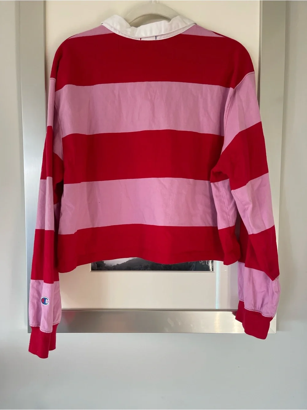 Champion red and pink striped rugby shirt - Picture 2 of 8